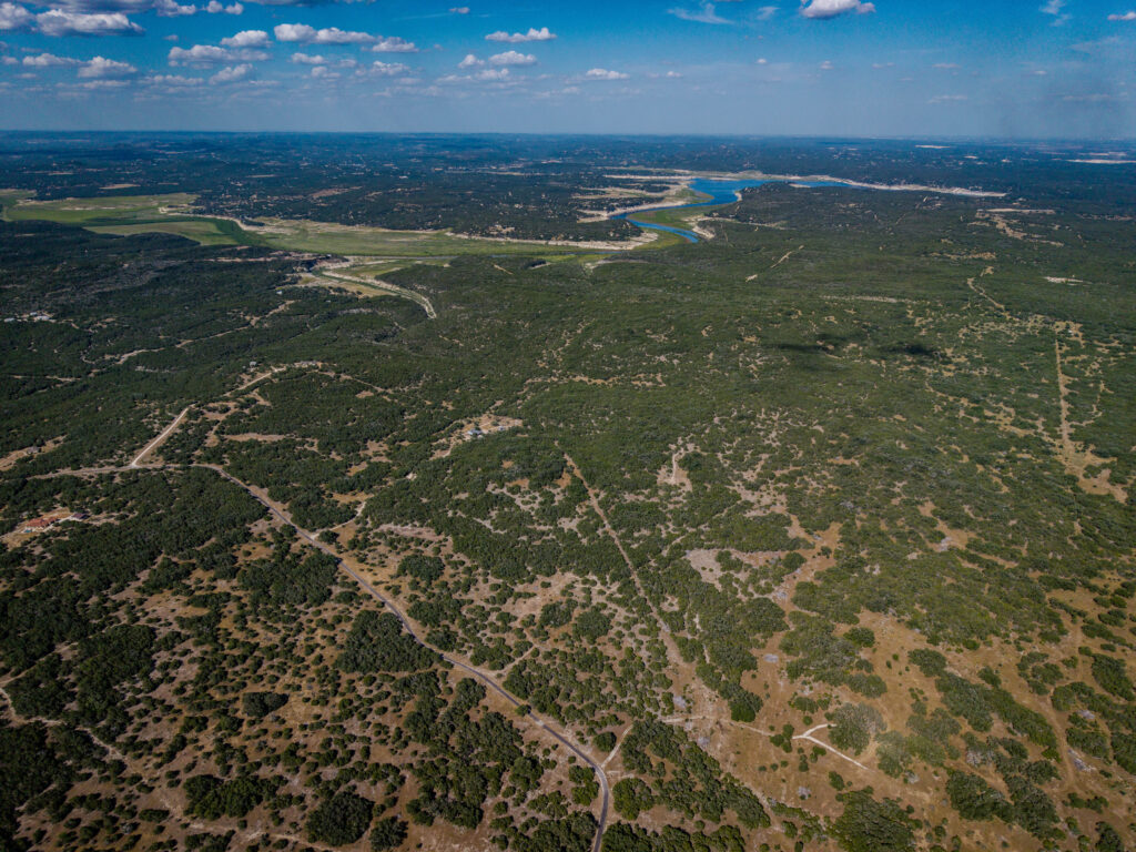Aerial view of Medina 35 with Hill Country views