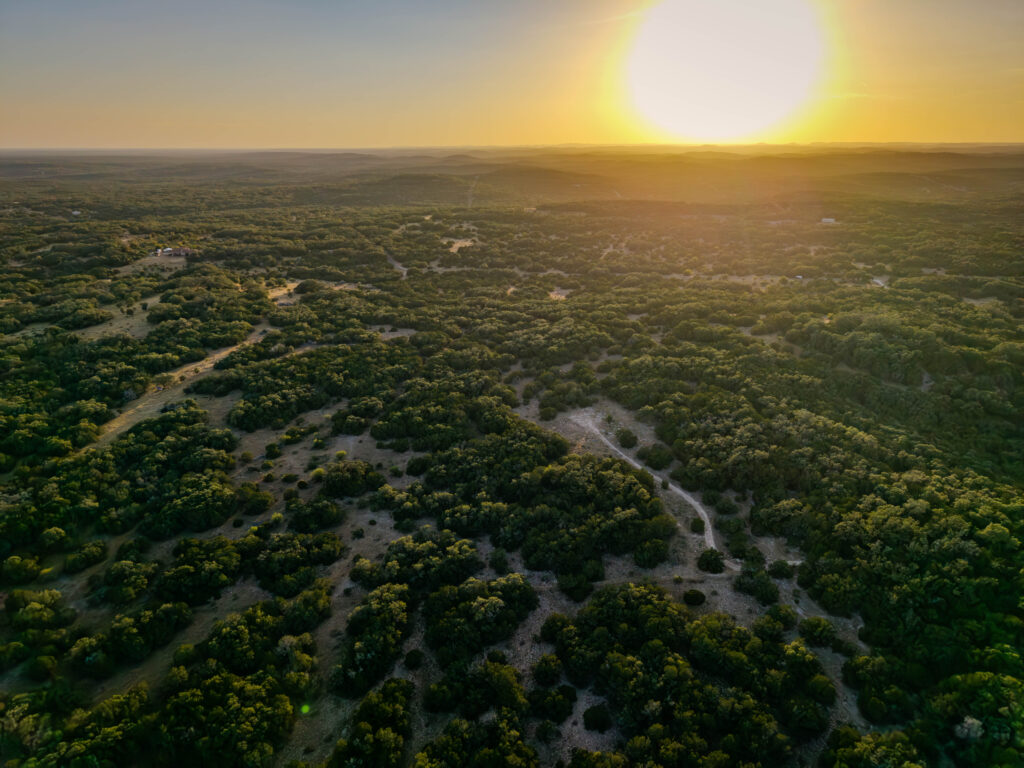 Sunset aerial over the Hill Country at Medina 35