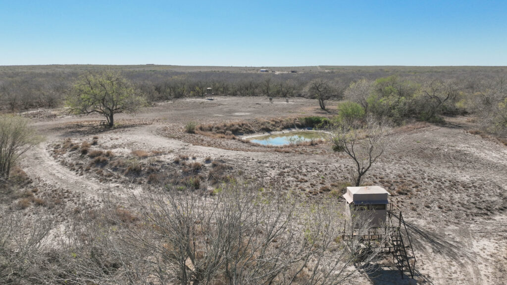Pond and blind on Valle Solitario Ranch