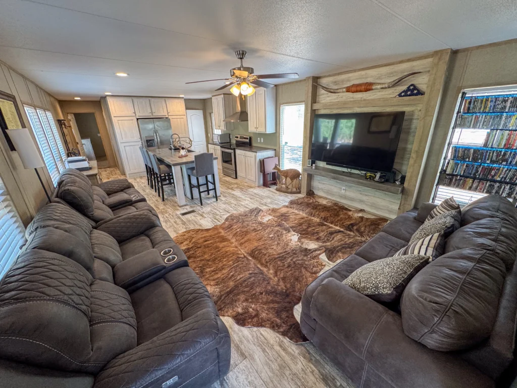 Living room in the 3 bed, 2 bath home at Sand Branch Homestead