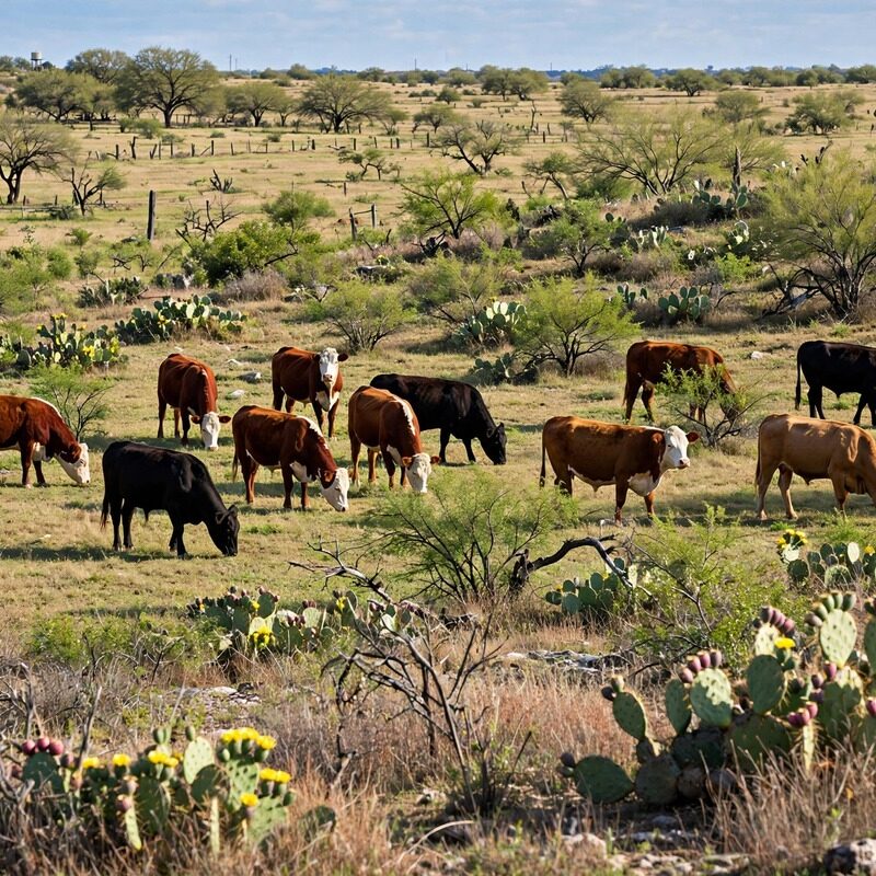 Cattle on a South Texas ranch, where landowners are watching for screwworm in Texas
