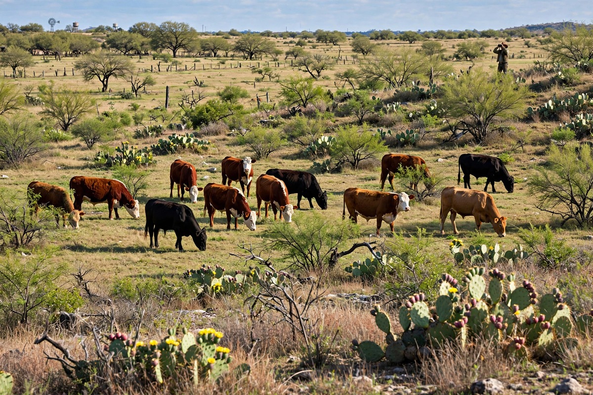 Cattle on a South Texas ranch, where landowners are watching for screwworm in Texas